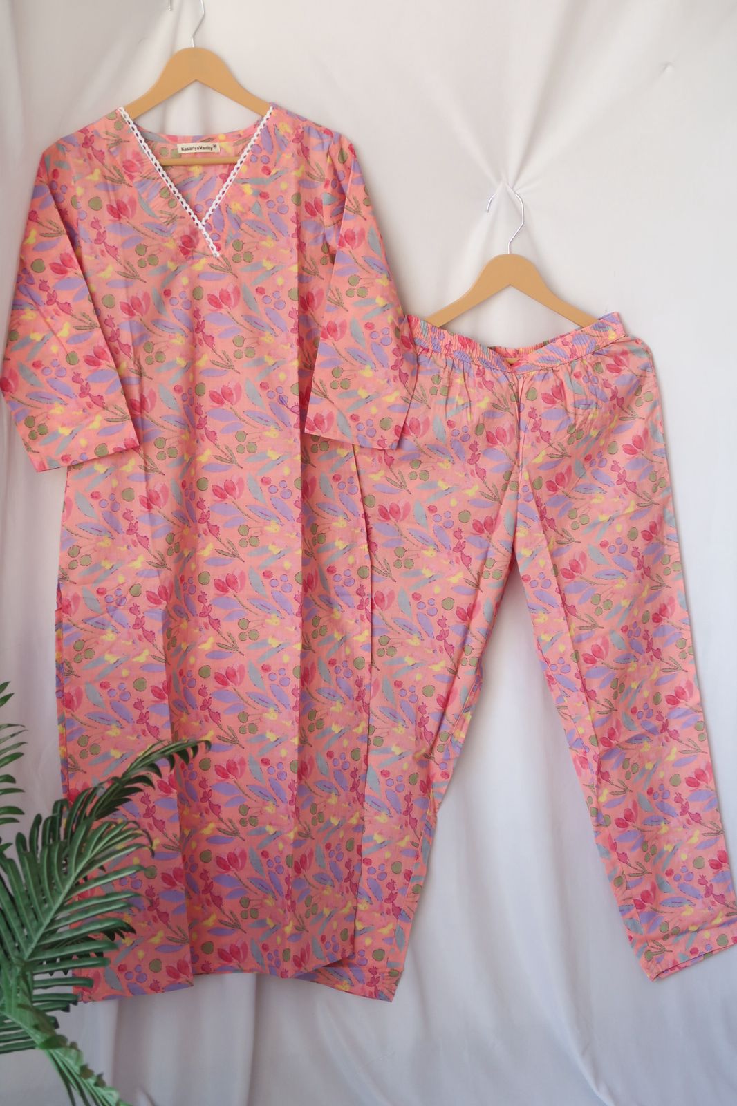 Blush Bloom Slim Fit Suit Set - Sukoon 10.0