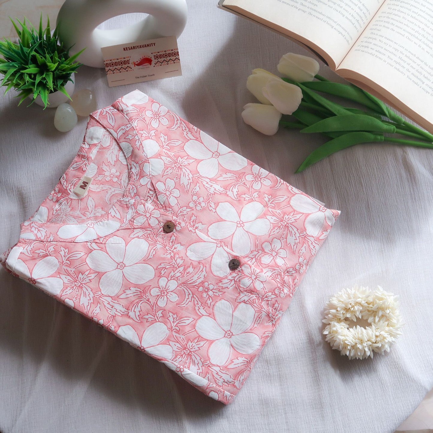 Daily Essential: Rosebud Serenity Long Kurta - SOS SALE