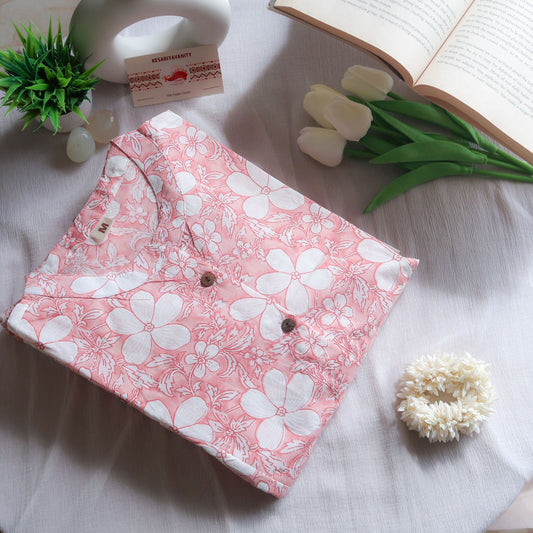 Daily Essential: Rosebud Serenity Long Kurta - SOS SALE